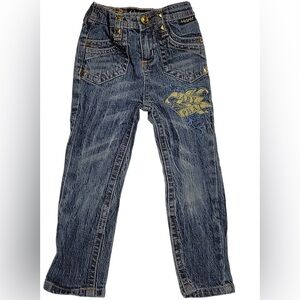 Vintage Baby Phat Jeans Girls 3T Blue Embroidered Rhinestone Straight Leg Denim